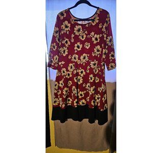 Gilli - Dark red floral dress size 2x